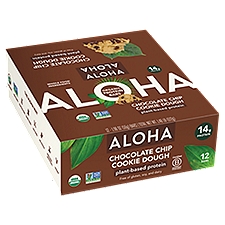 Aloha Chocolate Chip Cookie Dough Organic Protein Bars, 1.98 oz, 12 count