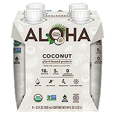 Aloha Organic Protein Drinks, Coconut, 44 Fluid ounce