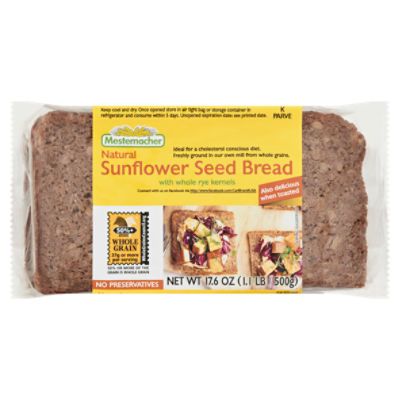 Mestemacher Natural Sunflower Seed Bread with Whole Rye Kernels, 17.6 oz