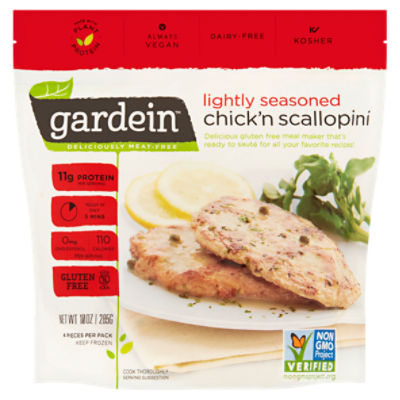 Gardein Plant-Based Lightly Seasoned Chick'n Scallopini, 4 count, 10 oz, 285 Gram