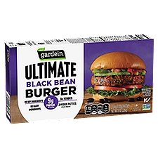 Gardein Ultimate Black Bean Burger, Plant-Based 1/4 lb. Frozen Patties, Vegan, 2-Count