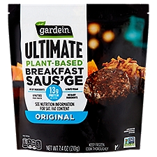 Gardein Original Ultimate Plant-Based Breakfast Saus'ge, Vegan, Frozen, 6 count, 7.4 oz
