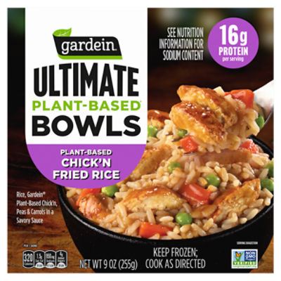 Gardein Ultimate Plant-Based Chick'n Fried Rice Bowl, Frozen Meal, 9 oz.