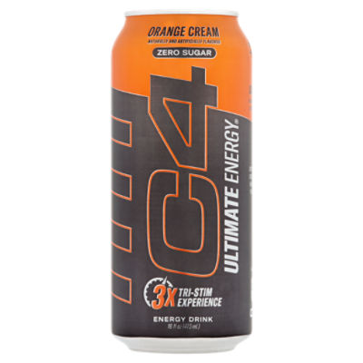 C4 Ultimate Energy Orange Cream Zero Sugar Energy Drink, 16 fl oz