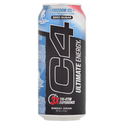 C4 Ultimate Energy Freedom Ice Zero Sugar Energy Drink, 16 fl oz
