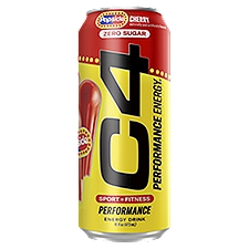 C4 Performance Energy Popsicle Zero Sugar Cherry Energy Drink, 16 fl oz, 16 Fluid ounce