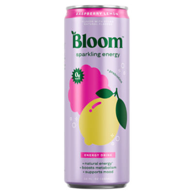 Bloom Raspberry Lemon Sparkling Energy Drink, 12 fl oz