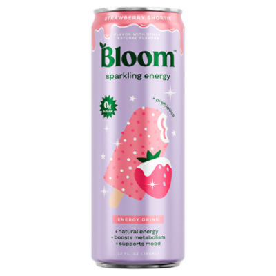 Bloom Strawberry Shortie Sparkling Energy Drink, 12 fl oz