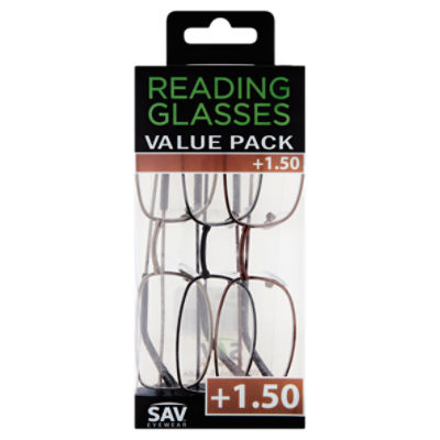 SAV Eyewear +1.50 Reading Glasses Value Pack