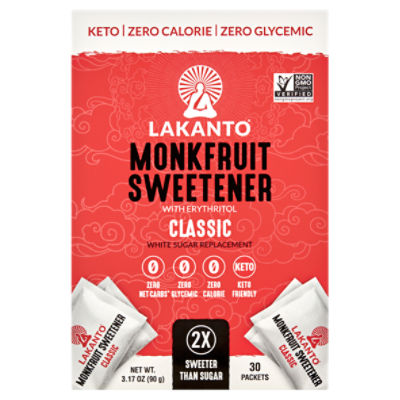 Lakanto Classic Monkfruit Sweetener with Erythritol, 30 count, 3.17 oz, 30 Each