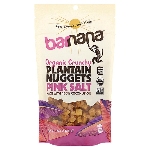 Barnana Organic Crunchy Pink Salt Plantain Nuggets, 4 oz