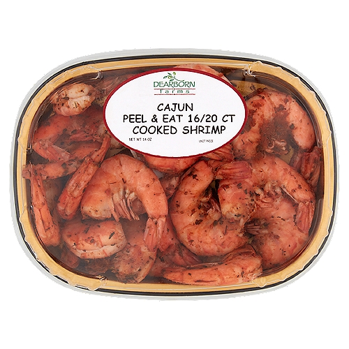 Dearborn Farms Cajun Cooked Shrimp, 16/20 count, 14 oz