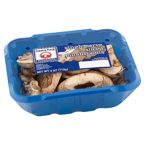 Country Fresh Single Serve Sliced Mushrooms, 4 oz