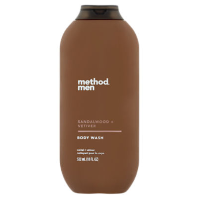 Method Men Sandalwood + Vetiver Body Wash, 18 fl oz