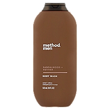 Method Men Sandalwood + Vetiver Body Wash, 18 fl oz, 18 Fluid ounce