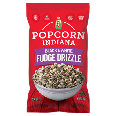Popcorn Indiana Black & White Fudge Drizzle Popcorn, 6 oz