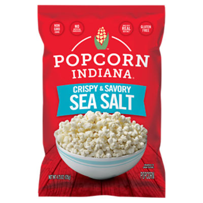 Popcorn Indiana Sea Salt Crispy & Savory Popcorn, 4.75 oz