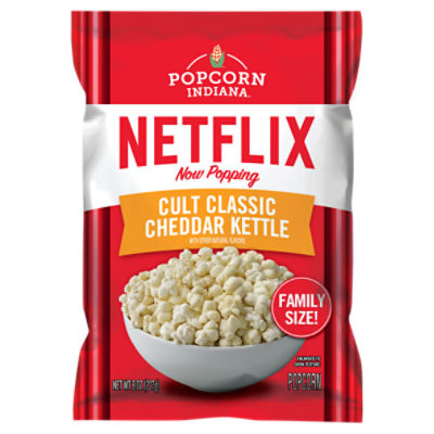 Popcorn Indiana Netflix Cult Classic Cheddar Kettle Popcorn Family Size, 8 oz ShopRite