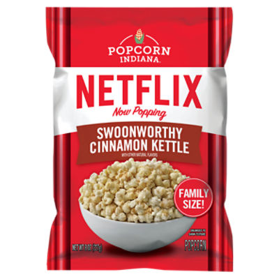 Popcorn Indiana Netflix Swoonworthy Cinnamon Kettle Popcorn Family Size, 8 oz
