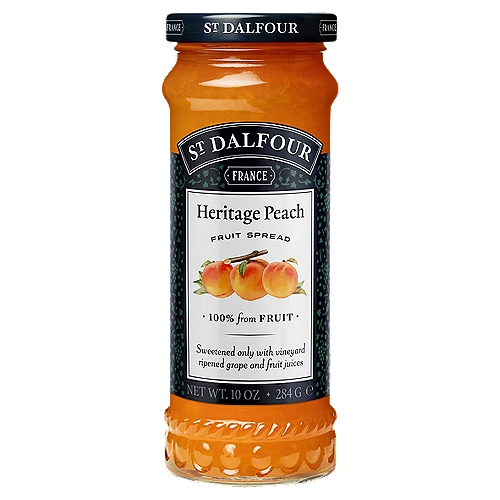 St. Dalfour Golden Peach Spread, 10 oz
Deluxe Golden Peach Spread

By gently cooking in the tradition of the French countryside, the natural flavor of the fruit is conserved.