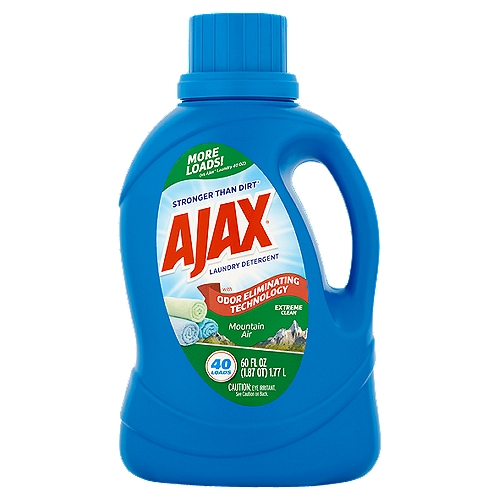 AJAX Extreme Clean Mountain Air Laundry Detergent, 40 loads, 60 fl oz
More Loads! (vs Ajax® Laundry 40 Oz)