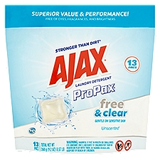 Ajax ProPax Free & Clear Unscented Laundry Detergent, 13 count, 9.2 oz