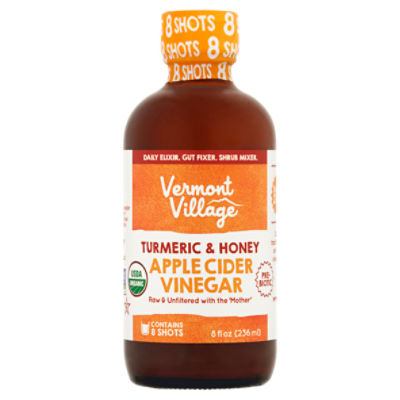 Vermont Village Turmeric & Honey Apple Cider Vinegar, 8 fl oz