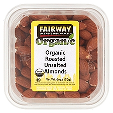Fairway Organic Roasted Unsalted Almonds, 6 oz