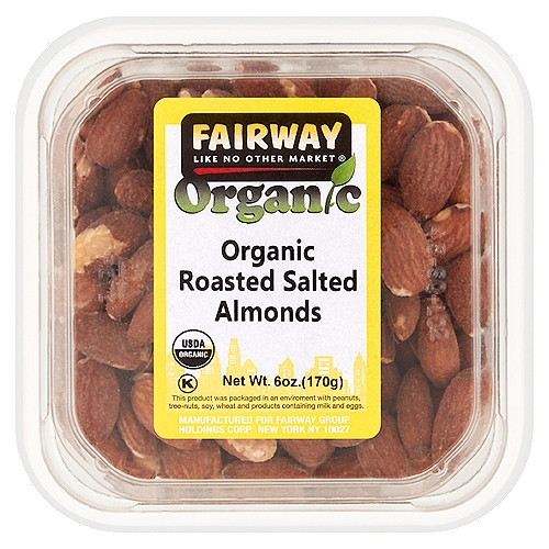 Fairway Organic Roasted Salted Almonds, 6 oz