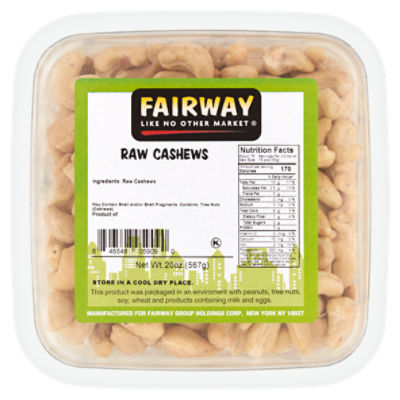 Fairway Raw Cashews, 20 oz
