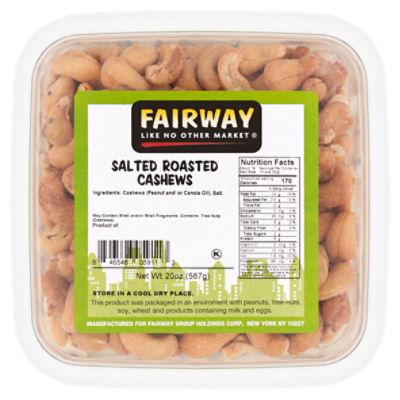 Fairway Salted Roasted Cashews, 20 oz