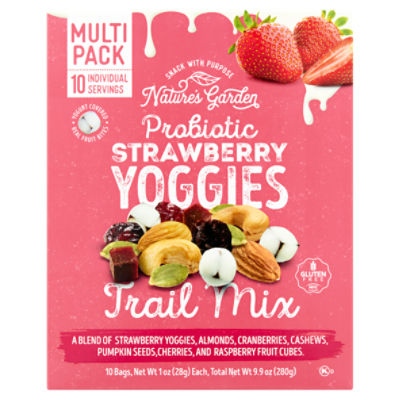 Nature's Garden Probiotic Strawberry Yoggies Trail Mix Multi Pack, 1 oz, 10 count