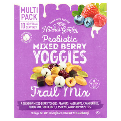 Nature's Garden Probiotic Mixed Berry Yoggies Trail Mix Multi Pack, 1 oz, 10 count