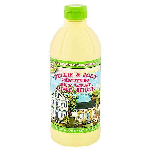 Nellie & Joe's The Original Famous Key West Lime Juice, 16 fl oz
The distinctive flavor of our Famous Key West Lime Juice has long been the favorite choice to make the best Key Lime Pie. Now try our juice as an easy and delicious marinade for seafood, meat & poultry; as the ideal bar mix for tropical cocktails, and in any recipe that calls for fresh squeezed lemon or lime.