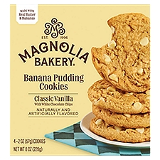 Magnolia Bakery Banana Pudding Cookies - Classic Vanilla with White Chocolate Chips, 4ct, 8oz Carton