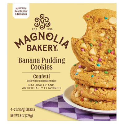 Magnolia Bakery Banana Pudding Cookies - Confetti with White Chocolate Chips, 4ct, 8oz Carton