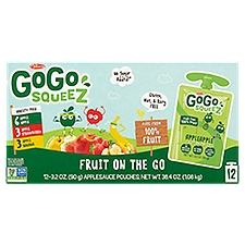 Materne GoGo Squeez Fruit on the Go Variety Pack, 3.2 oz, 12 count