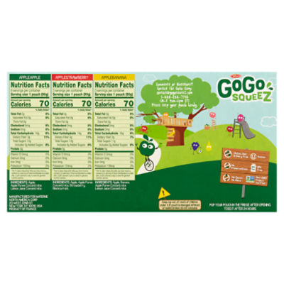 Materne GoGo Squeez Fruit on the Go Variety Pack, 3.2 oz, 12 count
