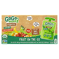 Materne GoGo Squeez Organic Fruit on the Go, 3.2 oz, 12 count