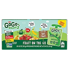 Materne GoGo Squeez Fruit on the Go Family Size! Variety Pack, 3.2 oz, 20 count