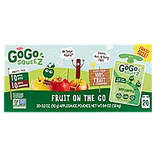 Materne GoGo Squeez AppleApple and AppleCinnamon Fruit on the Go Variety Pack, 3.2 oz, 20 count, 64 Ounce