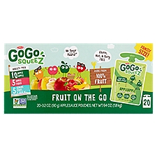 Materne GoGo Squeez Fruit on the Go Family Size Variety Pack, 3.2 oz, 20 count