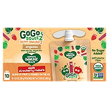 GoGo Squeez Happy ImmuneZ Organic Blend of Fruit & Veggies on the Go, 3.2 oz, 10 count, 31.8 Ounce