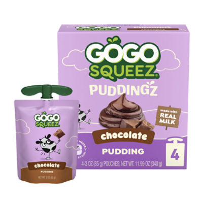 GoGo Squeez Chocolate Puddingz, 3 oz, 4 count, 11.99 Ounce