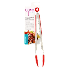Core Kitchen Silicone Locking Tongs, Strawberry, 1 Each
