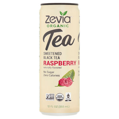 Zevia Organic Raspberry Sweetened Black Tea, 12 fl oz