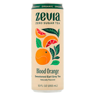 Zevia Organic Blood Orange Sweetened Earl Grey Tea, 12 fl oz