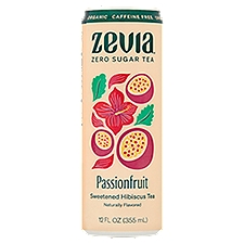 Zevia Organic Passionfruit Sweetened Hibiscus Tea, 12 fl oz