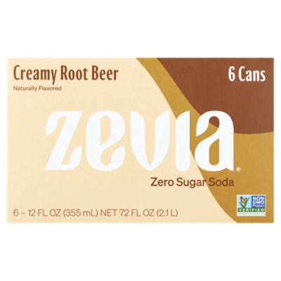 Zevia Creamy Root Beer Zero Sugar Soda, 12 fl oz, 6 count Fairway