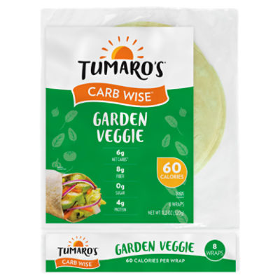 TUMARO'S Carb Wise Garden Veggie Wraps, 8 count, 11.2 oz, 11.2 Ounce